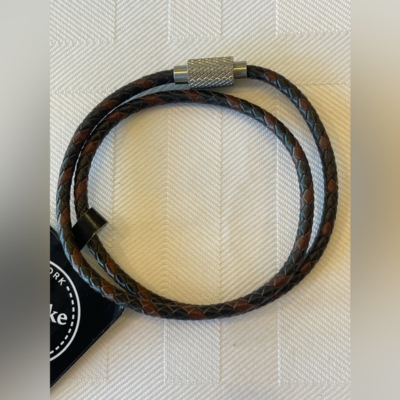 Bespoke New York Men's Brown Skinny Double Wrap Leather Bracelet OS - Picture 4 of 5